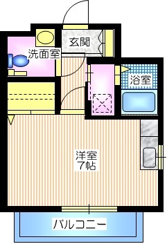 セードル(701号室)の間取り1DK