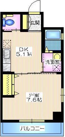 セードル(x01号室)の間取り1DK