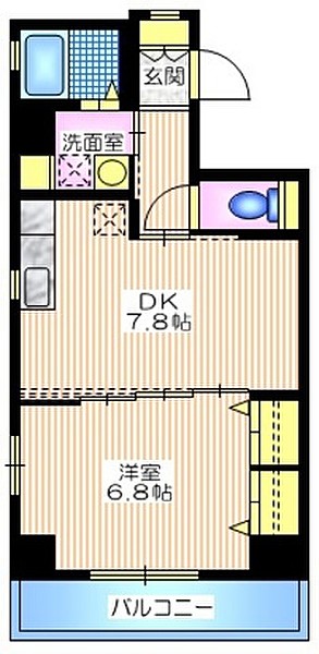 セードル(x05号室)の間取り1DK